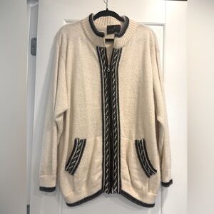 Kardigan Kiosk Handmade 100% Alpaca Wool Cardigan Sweater Men's XL Made in Peru